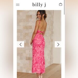 Billy J Boutique pink floral midi dress size 10 (small/medium). NEW NEVER WORN